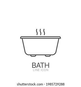 Bathtub outline vector icon. Linear style sign for mobile concept and web design. Editable stroke