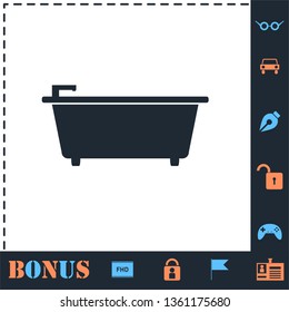 Bathtub. Perfect icon with bonus simple icons