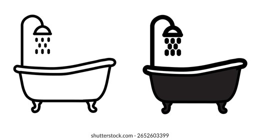 Bathtub Shower Bathroom Hygiene Icon