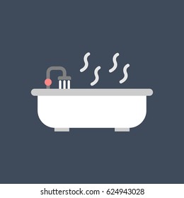 Bathtub with shower icon