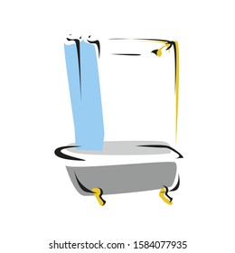 Bathtub shower icon tub clean wash