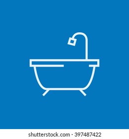 Badewanne mit Duschkabine Symbol.