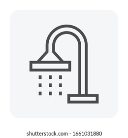 Bathtub and shower vector icon design, editable stroke.