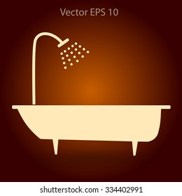 bathtub and shower vector illustration