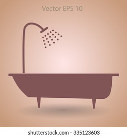bathtub and shower vector illustration