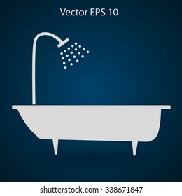bathtub and shower vector illustration