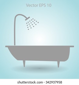 bathtub and shower vector illustration