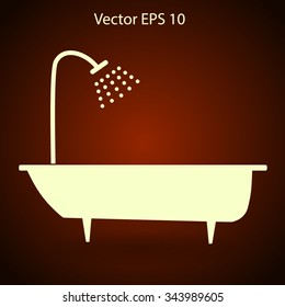 bathtub and shower vector illustration