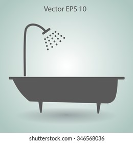 bathtub and shower vector illustration