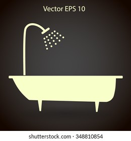 bathtub and shower vector illustration