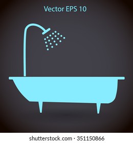 bathtub and shower vector illustration