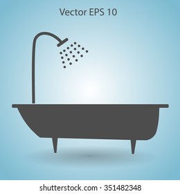 bathtub and shower vector illustration