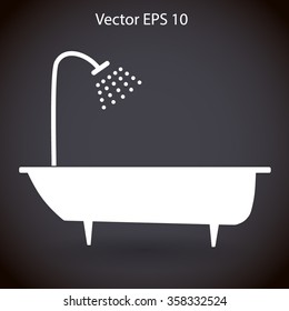 bathtub and shower vector illustration