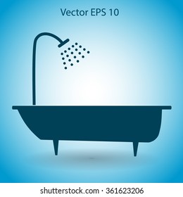 bathtub and shower vector illustration