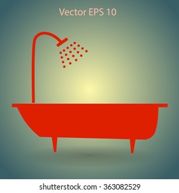 bathtub and shower vector illustration