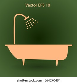 bathtub and shower vector illustration