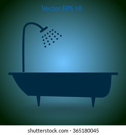 bathtub and shower vector illustration