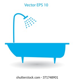 bathtub and shower vector illustration