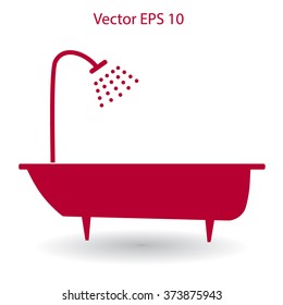 bathtub and shower vector illustration