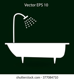 bathtub and shower vector illustration