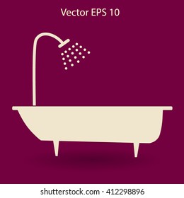 bathtub and shower vector illustration