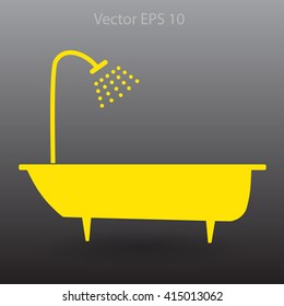 bathtub and shower vector illustration