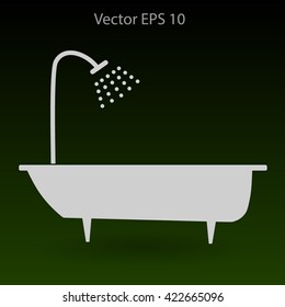 bathtub and shower vector illustration