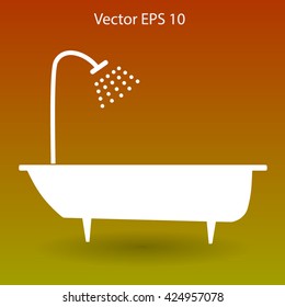 bathtub and shower vector illustration