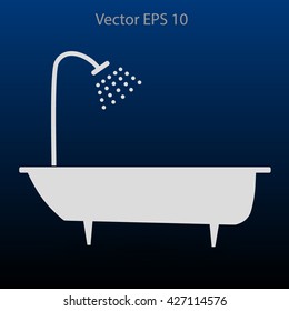 bathtub and shower vector illustration