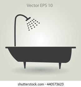 bathtub and shower vector illustration