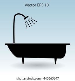 bathtub and shower vector illustration