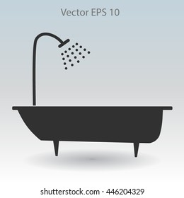 bathtub and shower vector illustration