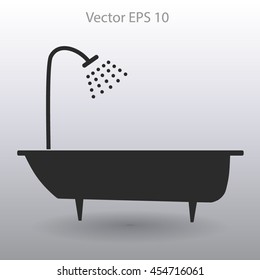 bathtub and shower vector illustration