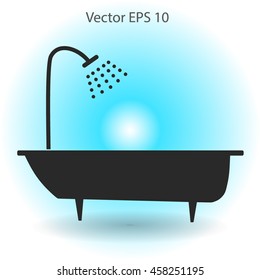 bathtub and shower vector illustration