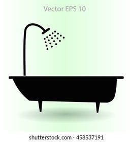 bathtub and shower vector illustration