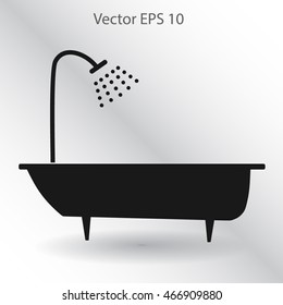 bathtub and shower vector illustration