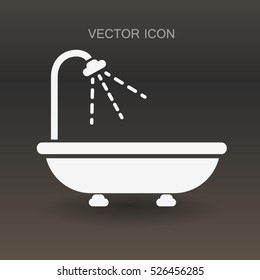 bathtub and shower vector illustration