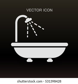 bathtub and shower vector illustration