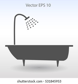 bathtub and shower vector illustration