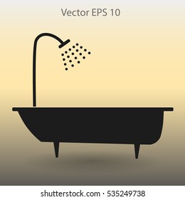 bathtub and shower vector illustration