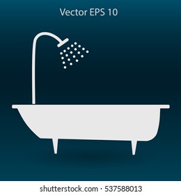 bathtub and shower vector illustration