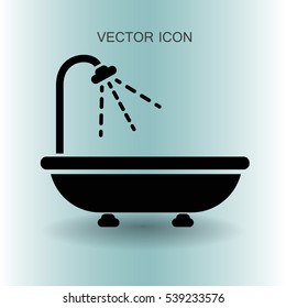 ilustración vectorial de bañera y ducha