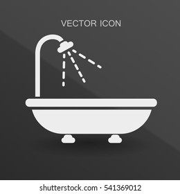bathtub and shower vector illustration