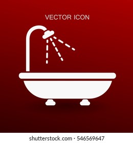 bathtub and shower vector illustration