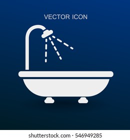 ilustración vectorial de bañera y ducha