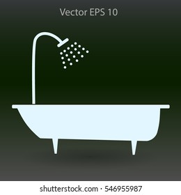 bathtub and shower vector illustration