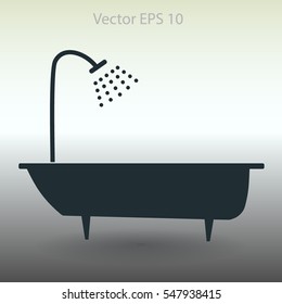 bathtub and shower vector illustration