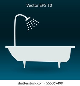 bathtub and shower vector illustration