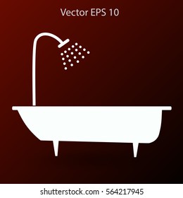 bathtub and shower vector illustration