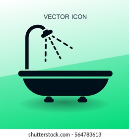 bathtub and shower vector illustration